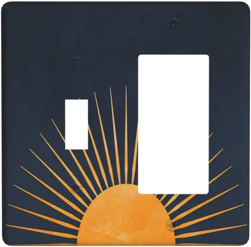 Vista 67 de Cubiertas de pared de lodge rústico retro con diseño de osos, ciervos y animales salvajes. Placas de pared dúplex simples para interruptor de luz.