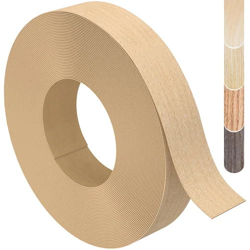 Vista 9 de Bandas de Borde de Abedul, rollo de 1 1/2 pulgadas x 10 pies de Bandas de Borde de Chapa - Pre-encoladas Flexibles, Cinta de Madera Real