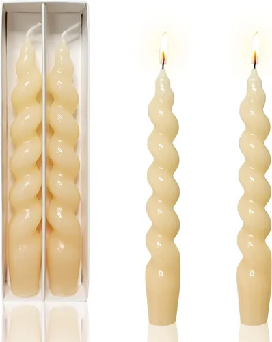 Vista 38 de Candelabros en espiral verde y velas cónicas verdes - Gedengni 7.5 pulgadas Velas cónicas cortas y encantadoras con diseño retorcido, velas sin