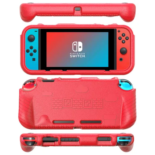 Vista 4 de LORDTEC Protective Case for Nintendo Switch Grip Kid Case with 6 Storage Slots for Game Cards Protective Cover with Comfort Ergonomic Grip