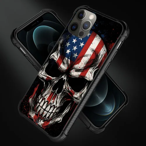 Vista 39 de Funda compatible con iPhone 8, a prueba de golpes, antiarañazos, bandera de ciervos de cola blanca de grano de madera estadounidense