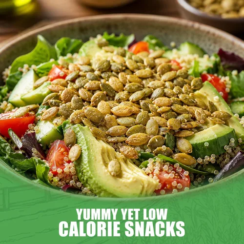 Vista 4 de Semillas de calabaza saladas tostadas - Bocadillo crujiente y sabroso, 2 libras (31.99 oz) Pepitas ricas en proteínas para aperitivos diarios