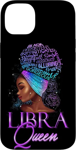 Vista 15 de Purple Libra Queen African American Woman Septiembre Octubre Funda para iPhone 17
