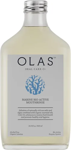 Vista 8 de Olas Enjuague Bucal Sin Alcohol y Enjuague Oral - Enjuague Bucal Marino Bioactivo con Aceites Esenciales y Antioxidantes para un Microbioma Oral