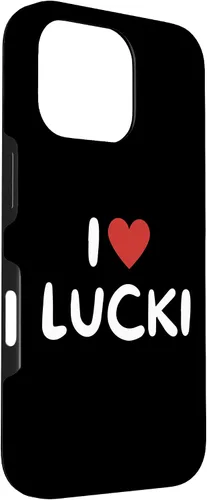 Vista 34 de Funda con corazón rojo para iPhone 16 I Love Lucki