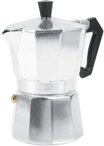 Vista 2 de Cafetera expresa, cafetera italiana de 3/6/9/12 tazas, cafetera para cocina, oficina, hogar (10.1 fl oz, 6 tazas)