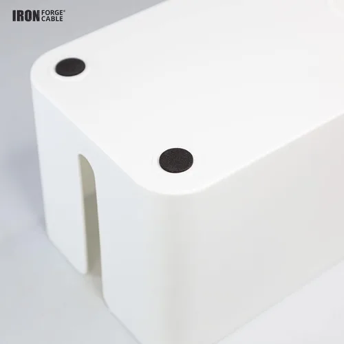 Vista 9 de Iron Forge Cable Caja de organización de cables, paquete de 2 – Organizador de cables blanco y protector para cables, regletas de alimentación