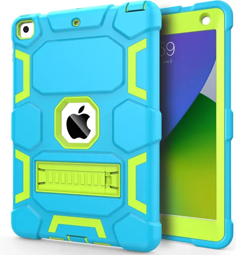 Vista 22 de CCMAO Funda para iPad de 6ª/5ª generación (9.7 pulgadas, 2018/2017), iPad Air de 2ª generación (2014) con soporte, funda protectora híbrida a prueba