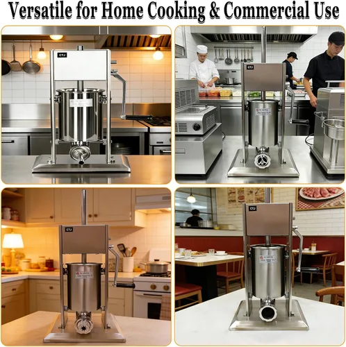 Vista 7 de CTJ Embutidora de salchichas de acero inoxidable y churro Maker 5L/11Lb