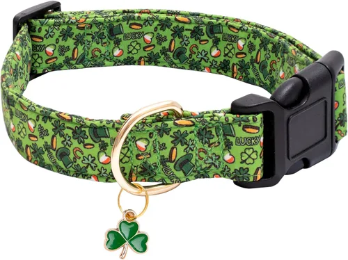Vista 16 de Faygarsle - Collar de algodón para perros, collar de diseñador para hembras, tamaños pequeños, medianos y grande, diseño de flores con dijes de Beige