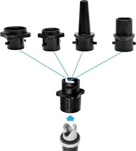 Vista 2 de Adaptador de bomba SUP, bomba de aire inflable para barco, kit de adaptador de válvula de aire, boquilla de aire, cabezal de conversión