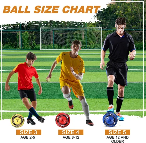 Vista 3 de 12 pelotas de fútbol desinfladas de Navidad con bombas, tamaño oficial 3, 4, 5, pelota de fútbol cosida a máquina para entrenamiento deportivo