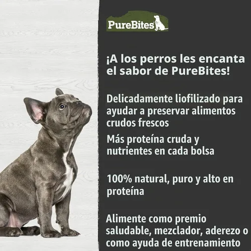 Vista 5 de PureBites Golosinas de res liofilizadas para perros, 1 ingrediente, hechas en EE. UU., 26 oz (el empaque puede variar)
