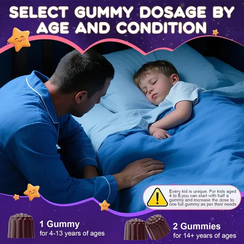 Vista 7 de Suplemento de Gomitas de Magnesio para Niños 4+: Suplemento Orgánico Masticable con Citrato de Magnesio, Vitamina B6, D3, Zinc, L-Teanina - Fuerza