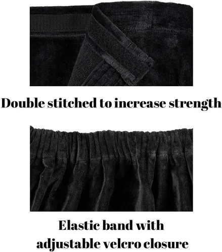 Vista 3 de C&B - Toalla envolvente para mujer, 100% algodón turco orgánico, ajustable, para spa, gimnasio, piscina con bolsillo (negro)