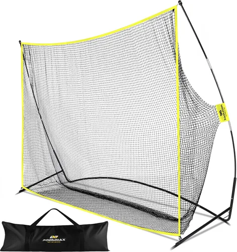 Vista 8 de PodiuMax Red de golf, red de práctica de golf de 10 x 7 pies con objetivo de seda que reduce el ruido, conduce pelotas reales, redes de golpeo