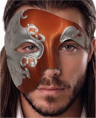 Vista 44 de Máscara de mascarada para hombre, máscara del fantasma de la ópera, máscara de baile de graduación, Mardi Gras, Haloween veneciano, media cara