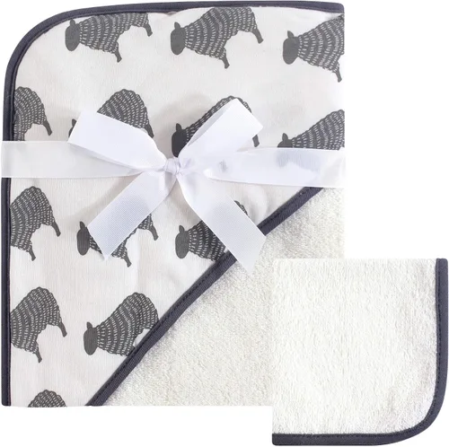 Vista 34 de Hudson Baby Toalla y toallita unisex con capucha de algodón para bebé, Woodland, talla única Bosque