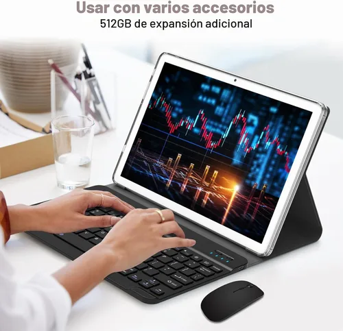 Vista 7 de Última tableta Android 13, procesador Octa-Core+128GB+16 (8+8 expandir) GB, tableta de 10.1 pulgadas con batería de 8000mAh, pantalla HD 1280x800