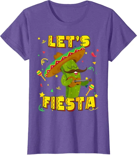 Vista 20 de Cinco De Mayo - Camiseta de regalo con sombrero de cactus Let's Fiesta, Negro, S