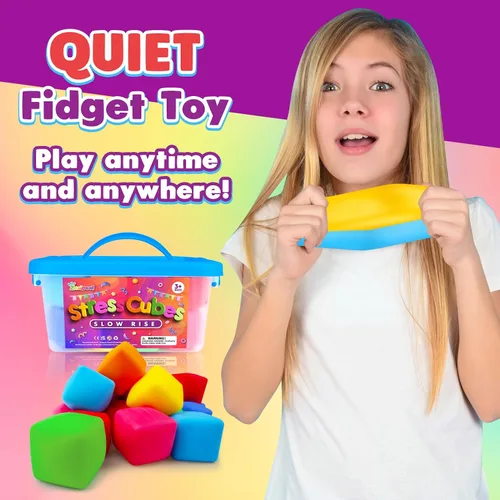 Vista 7 de Paquete de 24 Cubos Antiestrés de Elevación Lenta, Pelotas Antiestrés de Masa de Tamaño Grande, Juguetes Fidget para Alivio de Ansiedad, Fidgets