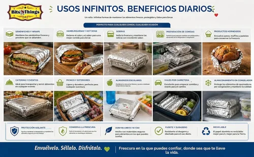 Vista 6 de Hojas aisladas de papel de aluminio para sándwich de 10.75 x 14 pulgadas (500 unidades) Papel de aluminio para sándwiches, suburguesas