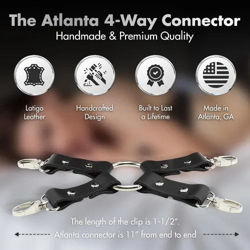 Vista 16 de Atlanta 4-Way Connector Latigo Leather Handcrafted Leather Connector