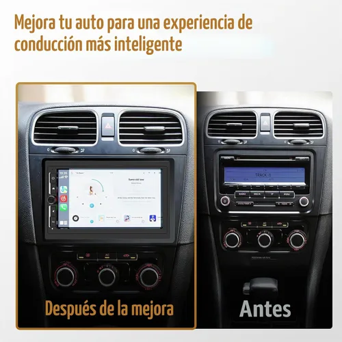Vista 7 de Haudio Estéreo de coche de 7 pulgadas con perilla, CarPlay inalámbrico y Android Auto Android 13 Unidad principal de doble DIN: 2GB+32GB, 1024x600