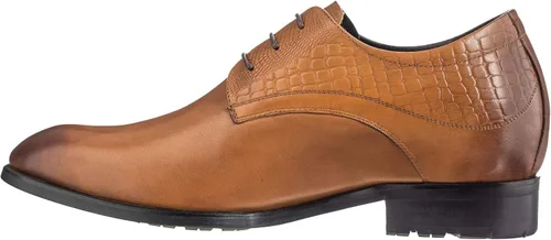 Vista 3 de CALTO Zapatos elevadores de altura de 3 pulgadas más altos - Zapatos de vestir de cuero - Zapatos de vestir para hombres invisibles elevados