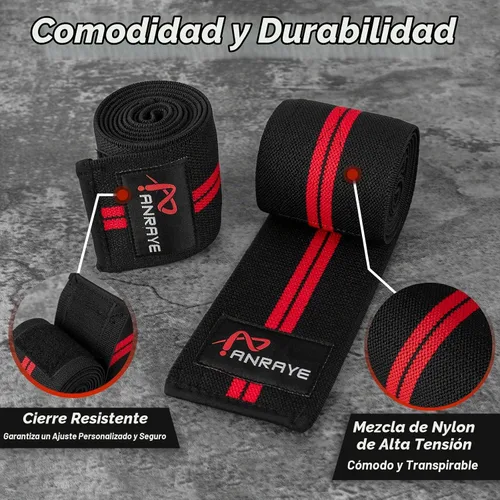 Vista 5 de Anraye Coderas para levantamiento de pesas - Correas de compresión ajustables de 47" Brace for Joint Support (1 Pair), Elbow Wraps Weight Lifting