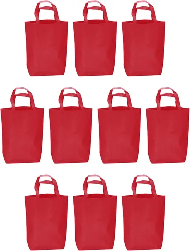 Vista 18 de DISCOUNT PROMOS Customizable Large Tote Bag, Set of 10/50/100 Heavy Duty & Reuseable Bulk Pack - Purple