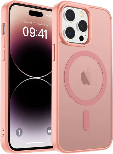 Vista 131 de zapica Funda magnética para iPhone Air, con protector de pantalla de vidrio templado, compatible con MagSafe, translúcida mate, a prueba de golpes