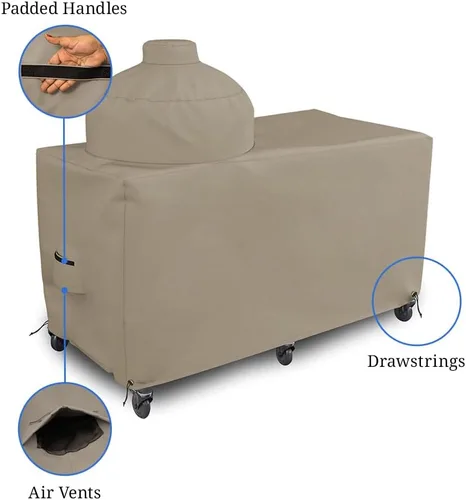 Vista 4 de Covers & all Funda para parrilla Big Egg, 12 onzas, impermeable, resistente a los rayos UV y a la intemperie, cubierta de PVC para exteriores