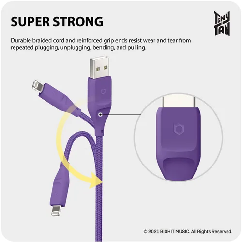 Vista 2 de iFace TinyTAN - Cable USB A a Lightning [4.2 pies] [Certificado MFi] [Fácil agarre] para iPhone 12/13/11 Pro/Pro Max, AirPods Pro, soporta carga