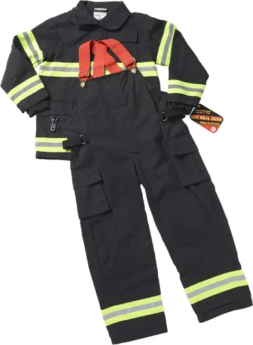 Vista 2 de Aeromax Jr. Fire Fighter Bunker Gear, Negro, Talla 68