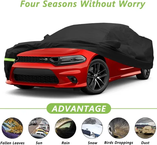 Vista 3 de YIXIN Funda impermeable de coche para Dodge Charger SE SXT R/T Daytona SRT Hellcat 190T 2006-2026, ajuste personalizado, correa 100% impermeable