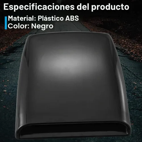 Vista 5 de Cubierta de ventilación de flujo de aire para automóvil, decorativa y universal; cubierta adhesiva para capó, color negro
