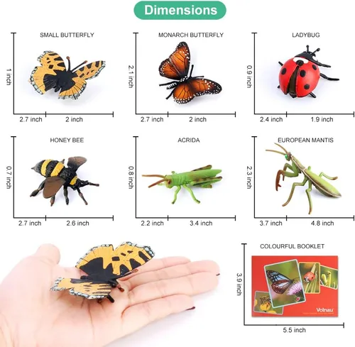Vista 5 de Figuras de juguete de insectos VOLNAU 12 piezas Figuras de animales de insectos para niños, niños pequeños, regalos de Navidad, decoraciones