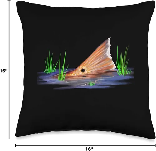 Vista 4 de Pesca Tailing redfish rojo tambor Redfish cola pesca tiro almohada, 16x16, multicolor