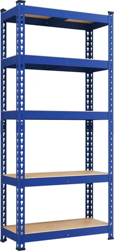 Vista 15 de Yaheetech Estantes de almacenamiento, estantería de metal ajustable resistente de 5 niveles, estante industrial para garaje, almacén, despensa, Negro