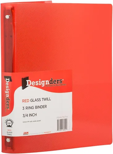 Vista 51 de JAM Paper - Carpeta de plástico de 1 pulgada, carpeta naranja de 3 anillas, se vende individualmente