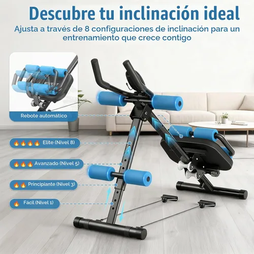 Vista 3 de EPHESPORT 2-in-1 Crunch & Sit-Up Ab Machine with Knee & Back Protection