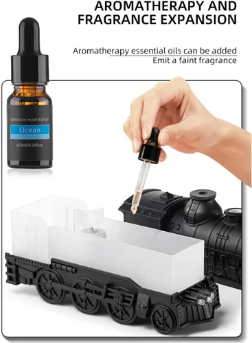 Vista 6 de Difusores de aire de tren de vapor para el hogar, humidificador de aromaterapia y difusor de aceites esenciales, difusor de aromaterapia silencioso