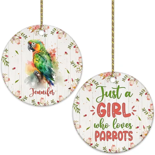 Vista 11 de Hyturtle Adorno de Navidad personalizado para amantes del panda rojo, adorno de cerámica con nombre personalizado de Just A Girl Who Loves Red