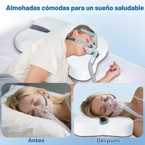 Vista 4 de SAHEYER Almohada antironquidos para dormir de lado, ayuda para evitar ronquidos con espuma viscoelástica, almohada ortopédica para dormir, solución