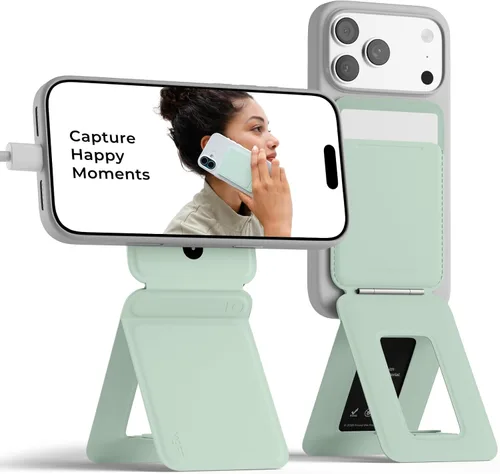 Vista 33 de MOFT MOVAS - Cartera de trípode para iPhone, múltiples ángulos, soporte de teléfono ligero y portátil, cartera magnética de cuero vegano MOVAS