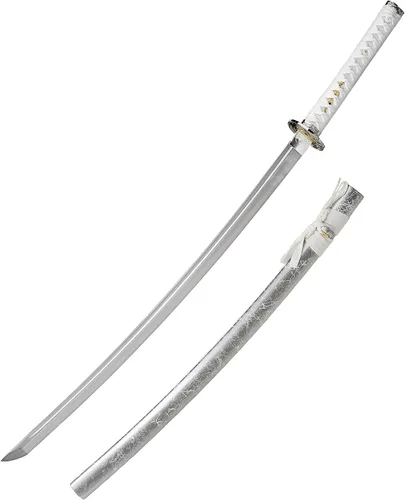 Vista 6 de Espada JIHPEN, Katana negra, espada samurái de espiga completa, afilada, hoja de acero de resorte con vaina negra - 41 pulgadas, variedad de estilos