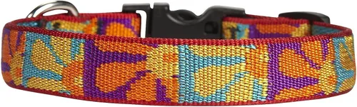 Vista 3 de Collar ajustable Rain Song para perro de Lupine, 1.9 cm., Margarita loca