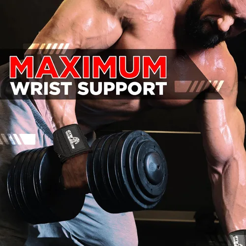 Vista 8 de Muñequeras – Envolturas de soporte premium de 18 pulgadas con lazo para el pulgar para levantamiento de pesas, culturismo y crossfit (1 par)