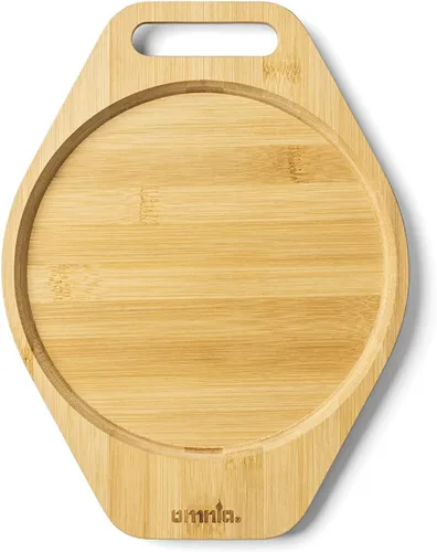 Vista 4 de Omnia Salvamanteles de bambú – Soporte para olla de mesa – Tabla para horno Omnia – Protección de mesa para utensilios de cocina
